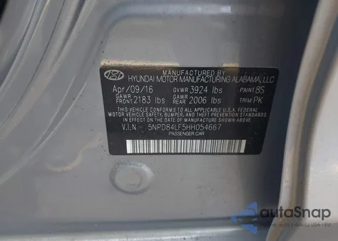 2017 Hyundai Elantra Se из США, поврежденный, VIN 5NPD84LF5HH054667